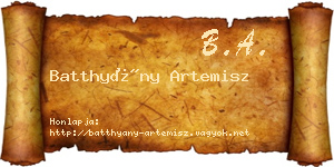 Batthyány Artemisz névjegykártya